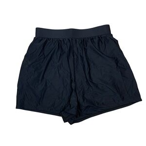 Bloomchic Black Flowy Swim Shorts Plus 14 16 Elastic Waist Pockets Lined NWT